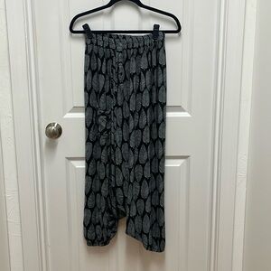 Woman’s Harem Pants - Blue and‎ Navy Leaf Batik Print